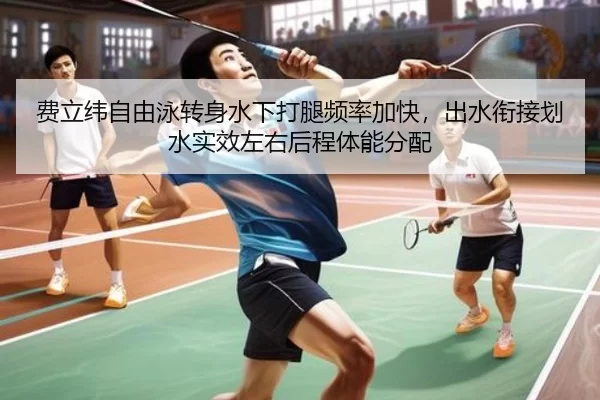 费立纬自由泳转身水下打腿频率加快，出水衔接划水实效左右后程体能分配
